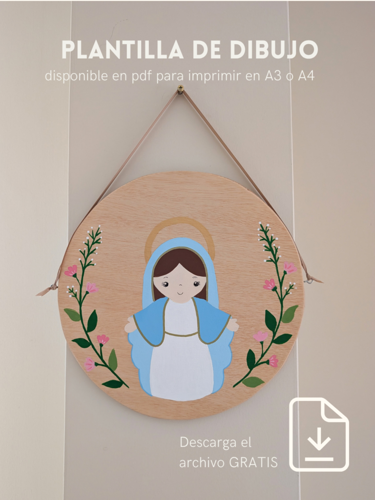 Plantilla Aplique circular Virgen María - GRATIS